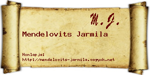 Mendelovits Jarmila névjegykártya